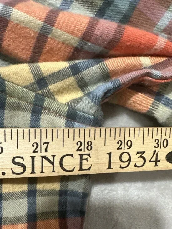 L.L. Bean Scotch Plaid Flannel Women's 3X Relaxed Zip Hoodie Lightweight Logo - Picture 3 of 5